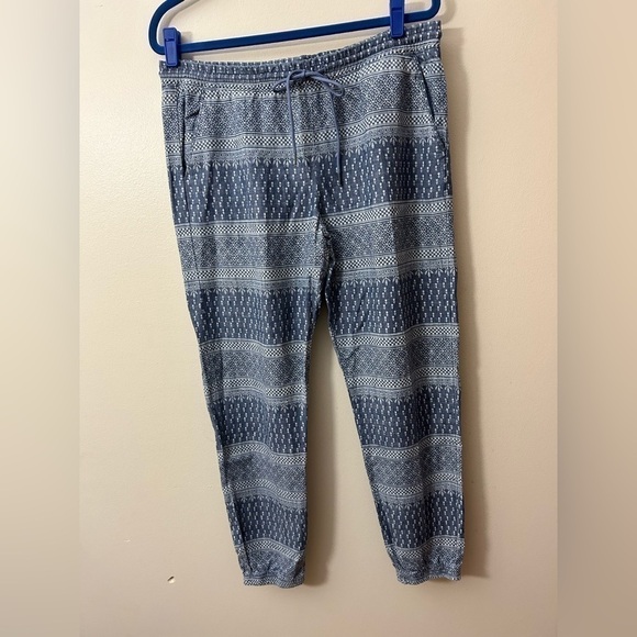 Level 99 Womens Linen Blend Mid Rise Pull On Chambray Printed Joggers Size M - Picture 4 of 14